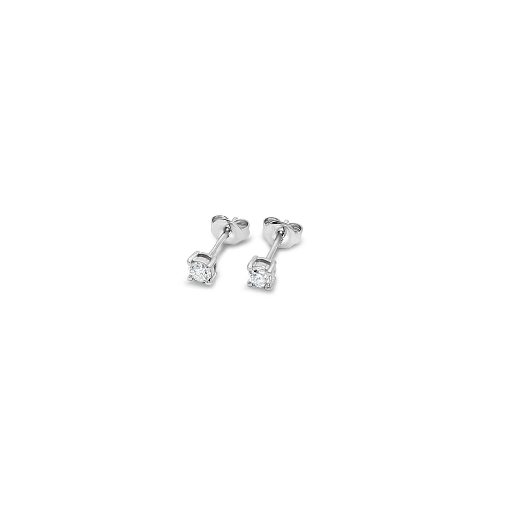 18ct White Gold Stud Earrings TCW=0.30ct