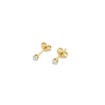 9ct Yellow Gold Stud Earrings TCW=0.10ct