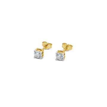 9ct Yellow Gold Stud Earrings TCW=0.75ct