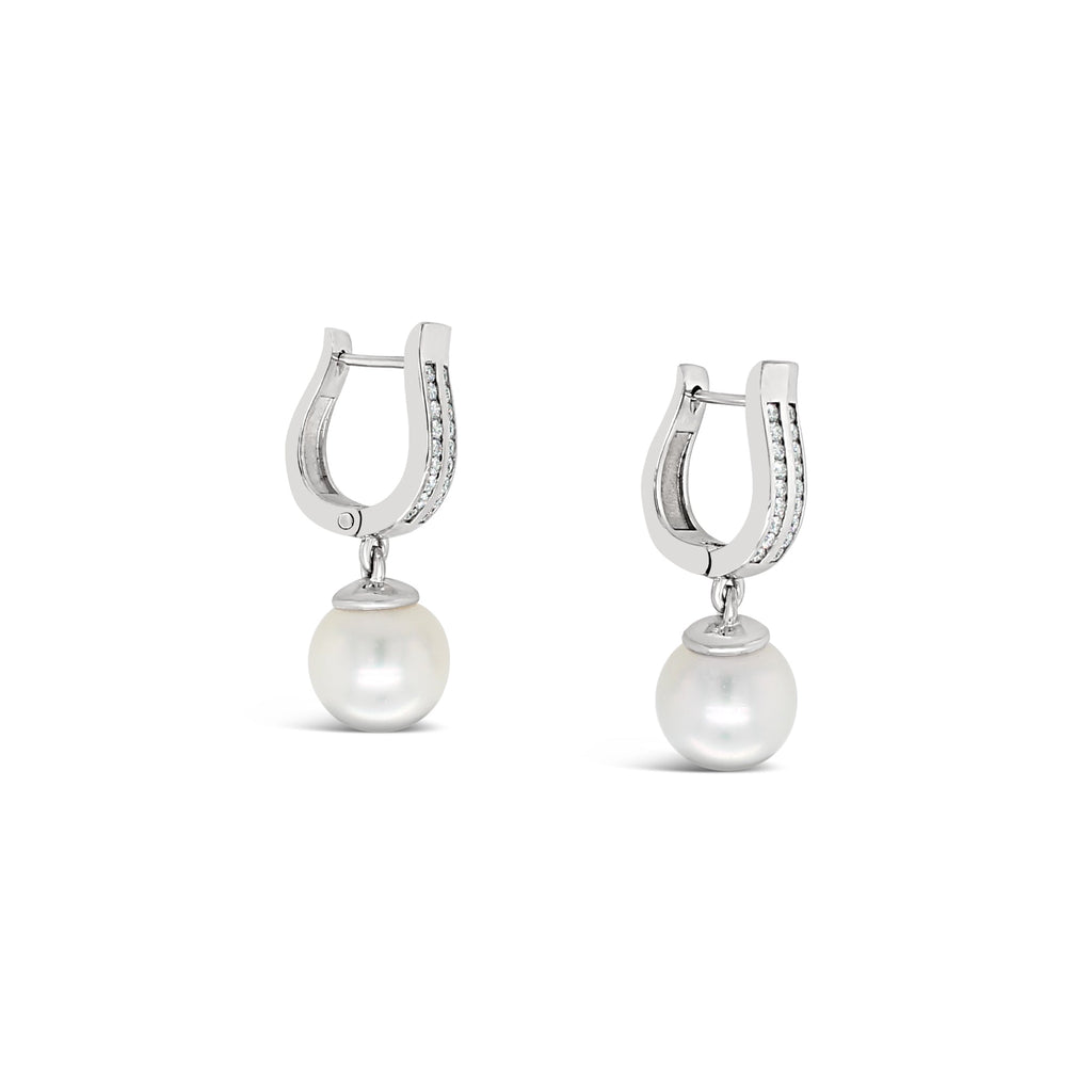 Pia Huggies in White Gold with South Sea Pearls and Diamonds