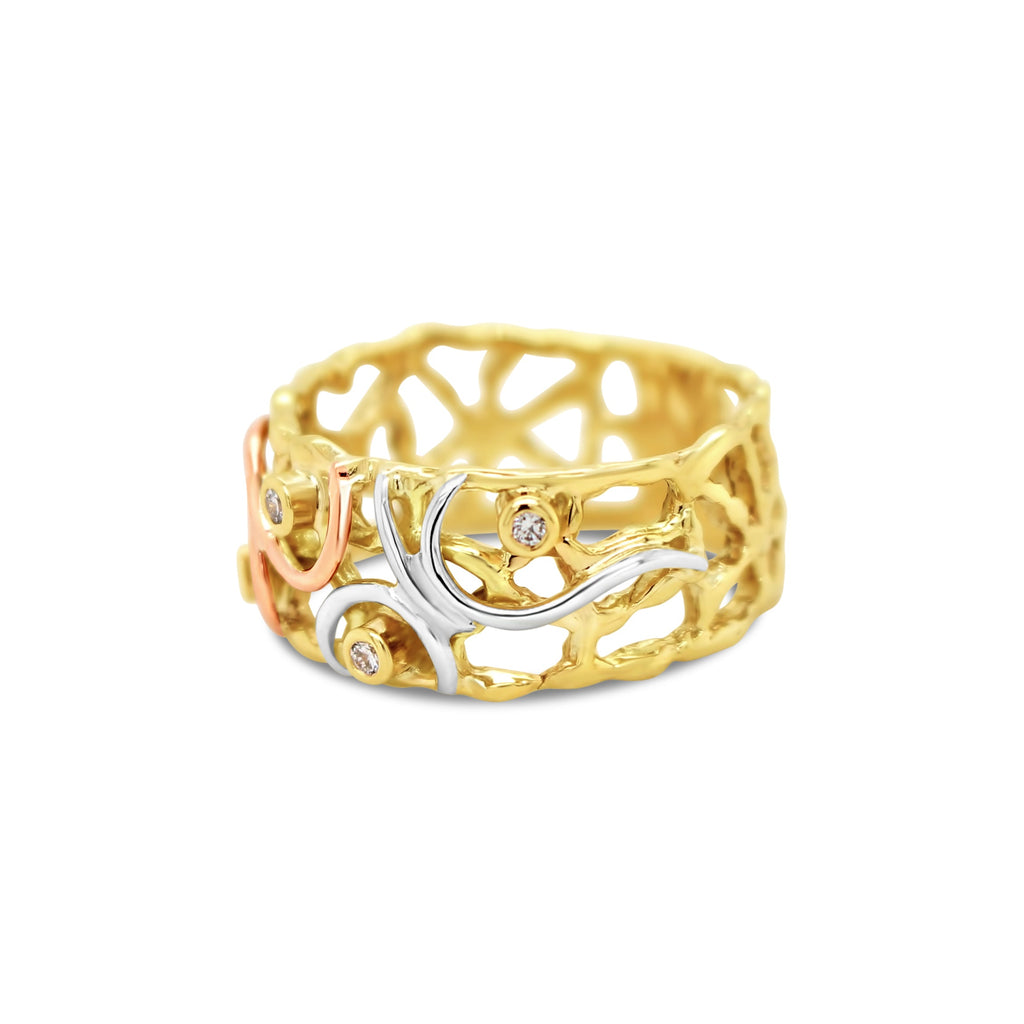 Coral Rose Ring in Gold