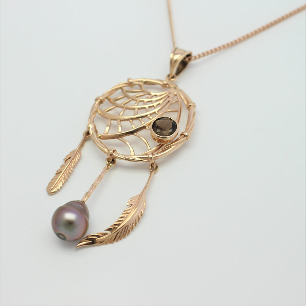 Large Rose & Smokey Abrolhos Island Dream Catcher