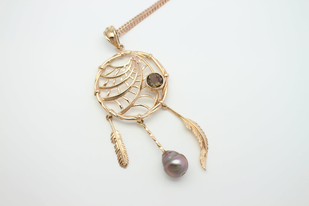 Large Rose & Smokey Abrolhos Island Dream Catcher