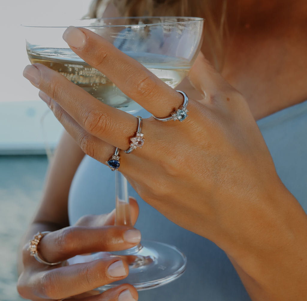 Aquamarine and Diamond Ring