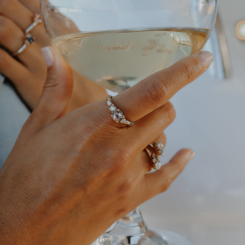 Morganite and Champagne Diamond Ring