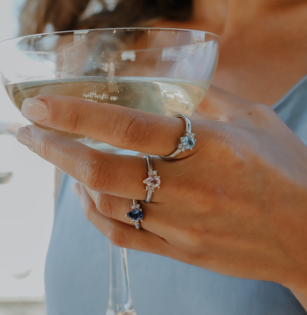 Aquamarine and Diamond Ring