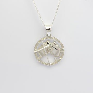 Discover the essence of Australia with our exquisite silver Australia pendant. Crafted with love and luck, it's a must-have accessory from Latitude Jewellers.