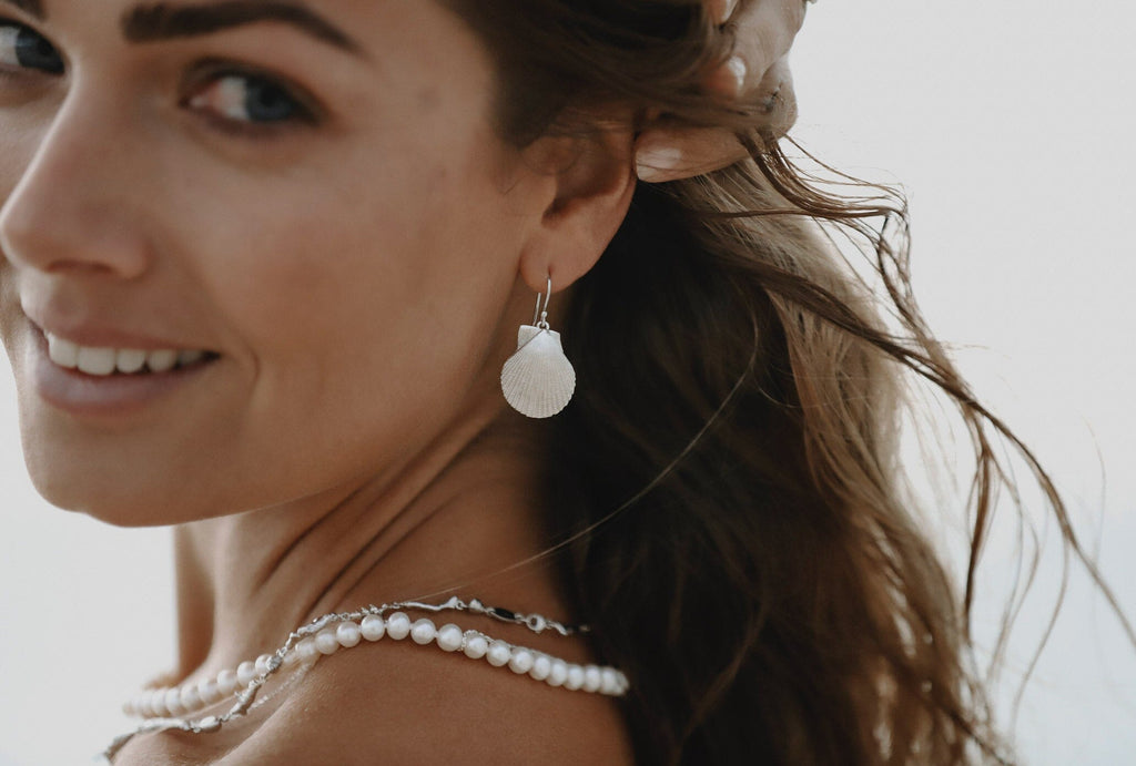 Scallop Earrings Silver