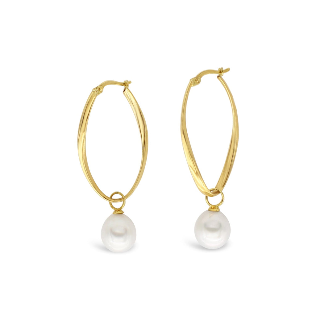 Slim Island Hoops with Interchangeable Pearls