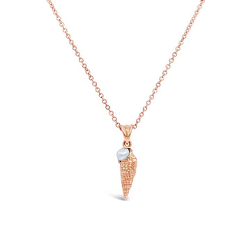 Rose White Keshi Cone Pendant