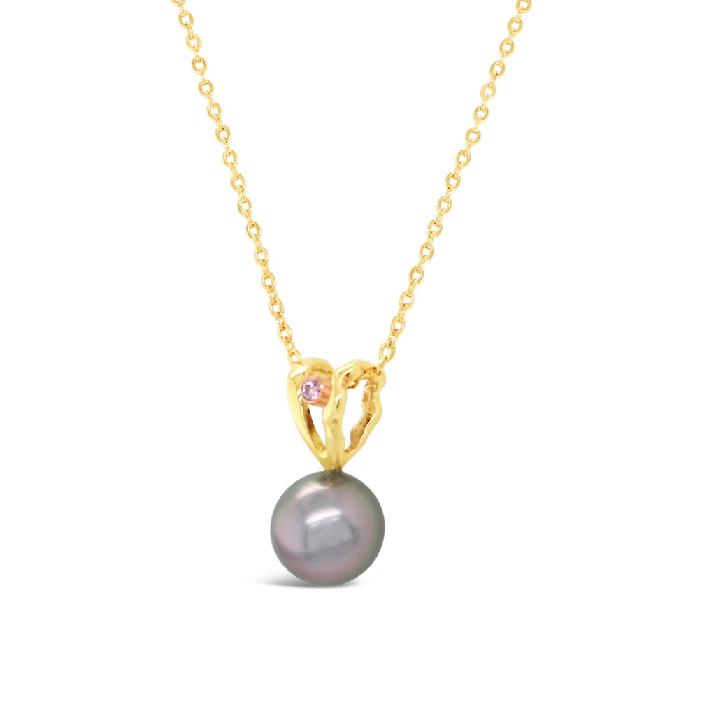 Pink Diamond featured on Island Bound Wave Pendant with Abrolhos Island Pearl