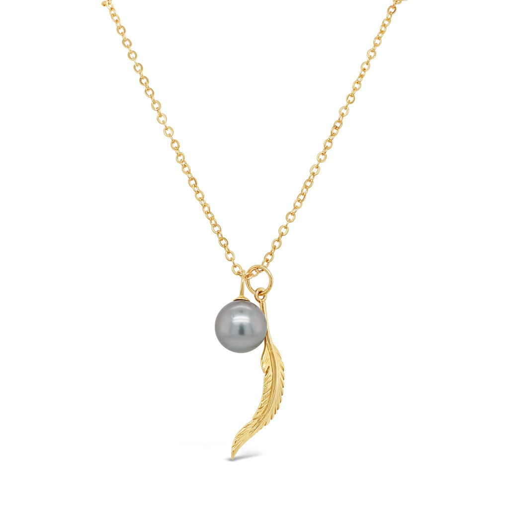 Feather & Pearl Pendant
