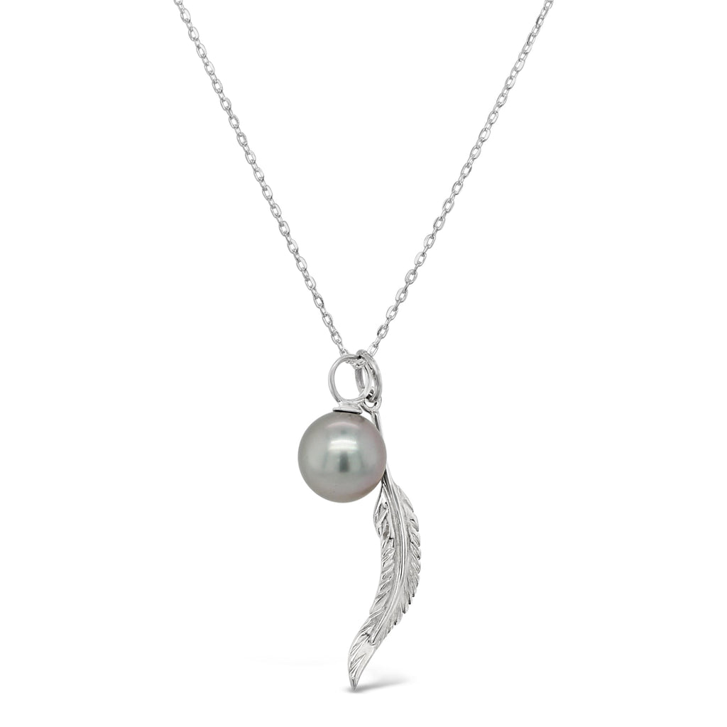 Feather & Pearl Pendant