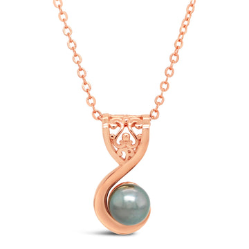 Rose Filigree Swirl Pendant