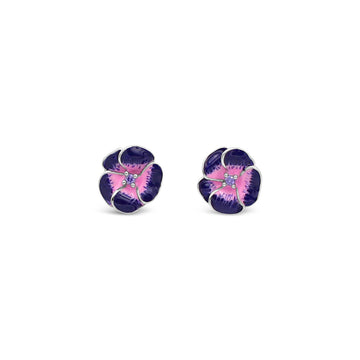 Latitude Amethyst Enamel Flower Earrings