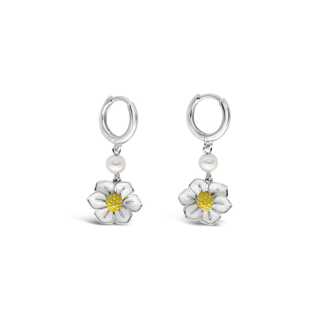 Latitude Enamel Flower and Pearl Earring