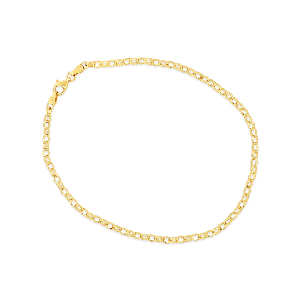 9ct Yellow Gold Belcher Link Anklet