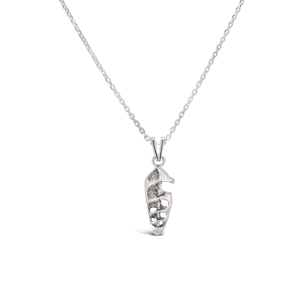 Elevate your style with our weather-worn shell pendant, featuring a complementary chain. Find your perfect accessory at Latitude Jewellers.