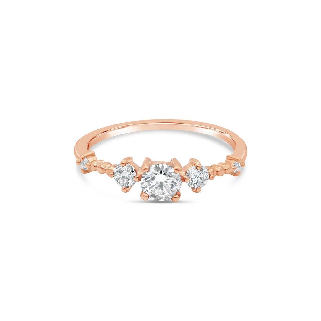 Stars Aligned Diamond 9ct Rose Gold Ring by OLYV