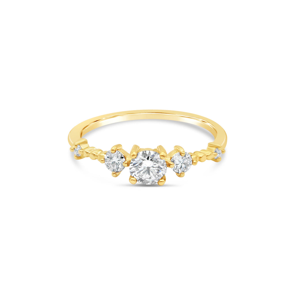 Stars Aligned Natural Diamond Ring 9ct Yellow Gold