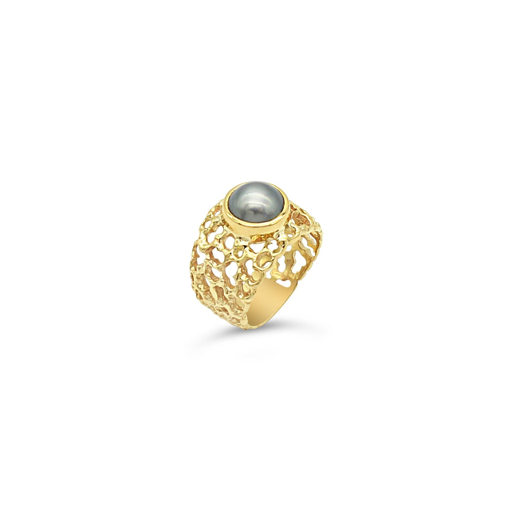 Abrolhos Pearl Coral Ring 9ct Yellow gold