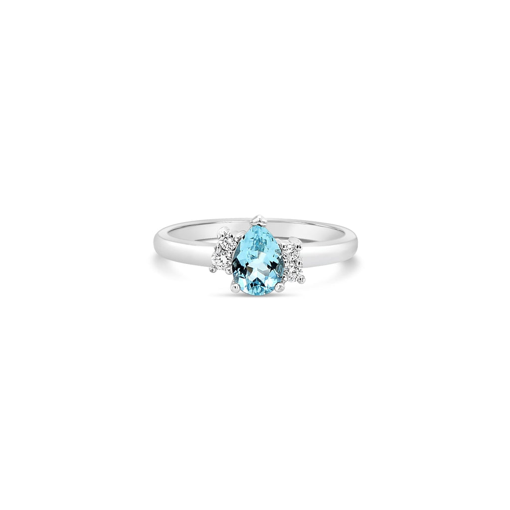 Elevate your style with our exquisite Aquamarine and Diamond Ring, a stunning piece that will leave a lasting impression.