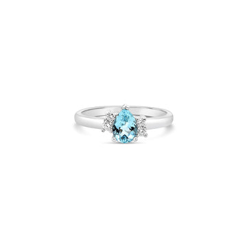 Aquamarine and Diamond Ring