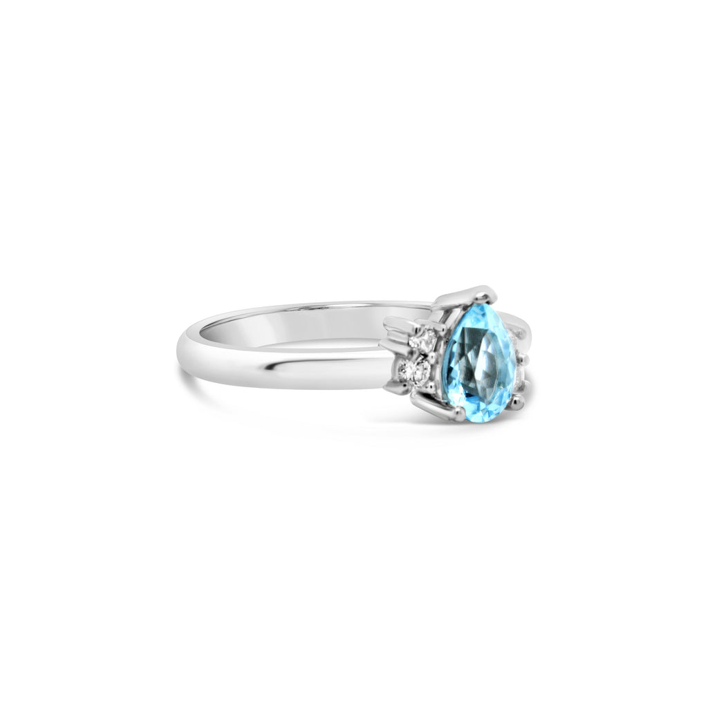 Aquamarine and Diamond Ring