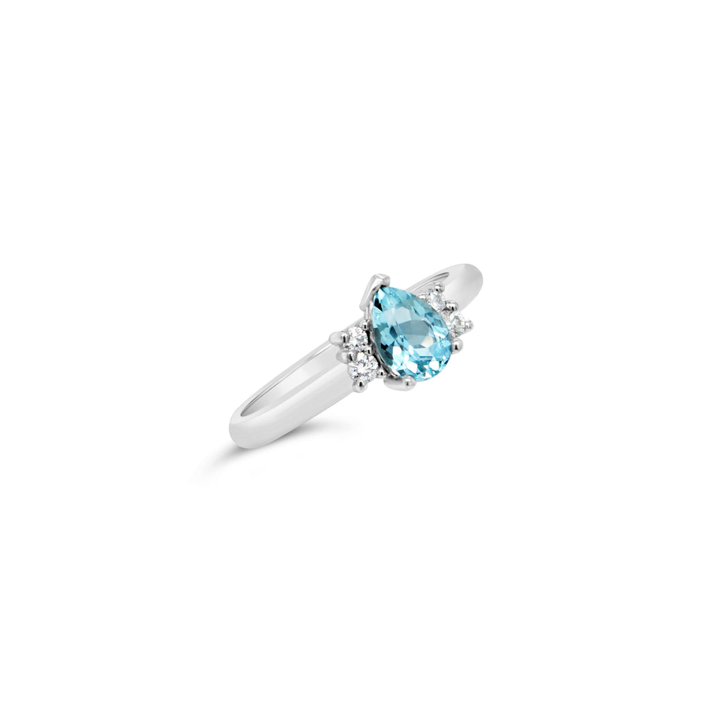 Aquamarine and Diamond Ring