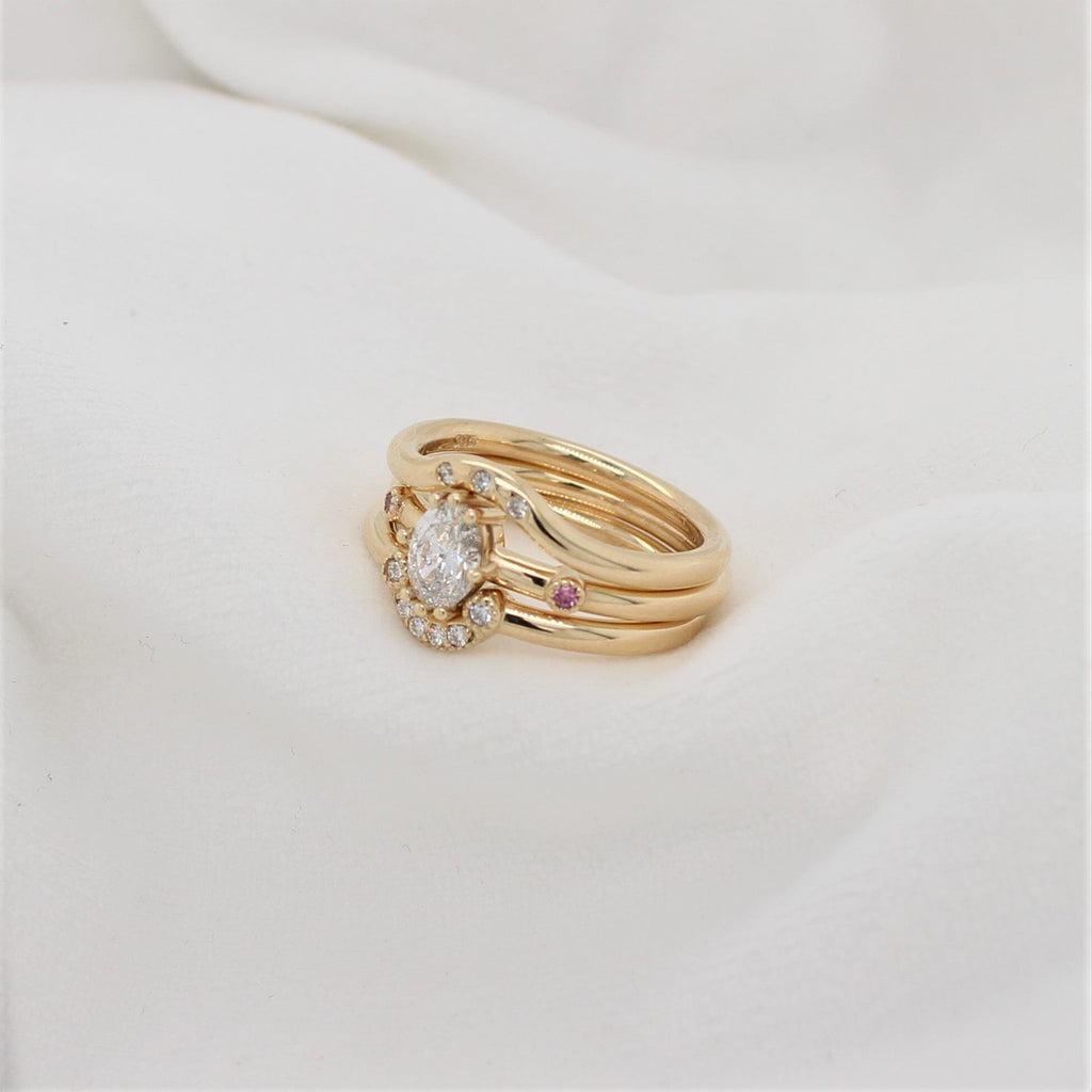 Eternity Half Halo Lustre Ring - 9ct Yellow Gold Ring - Olyv Collection