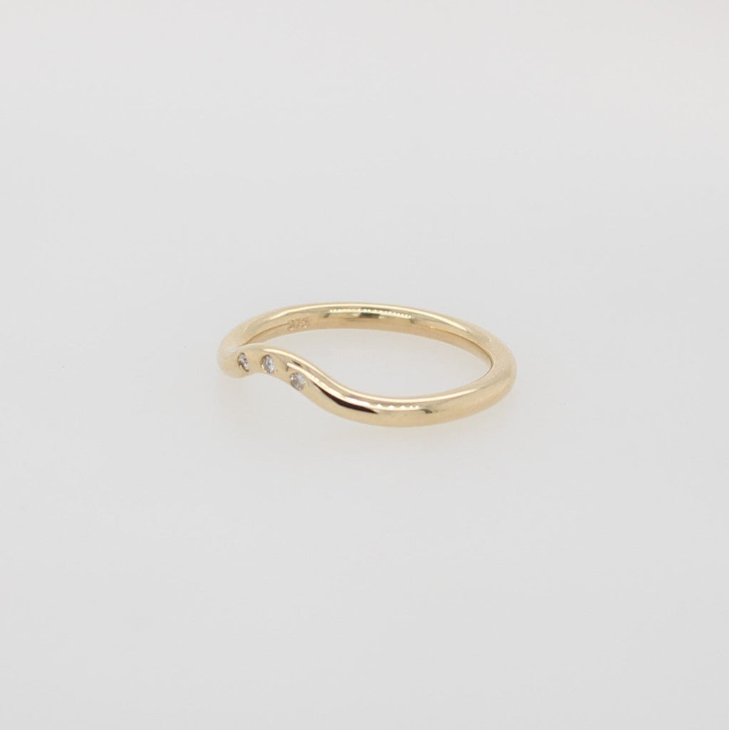 Eternity Lustre Ring - 9ct Yellow Gold Ring featuring 3 diamonds