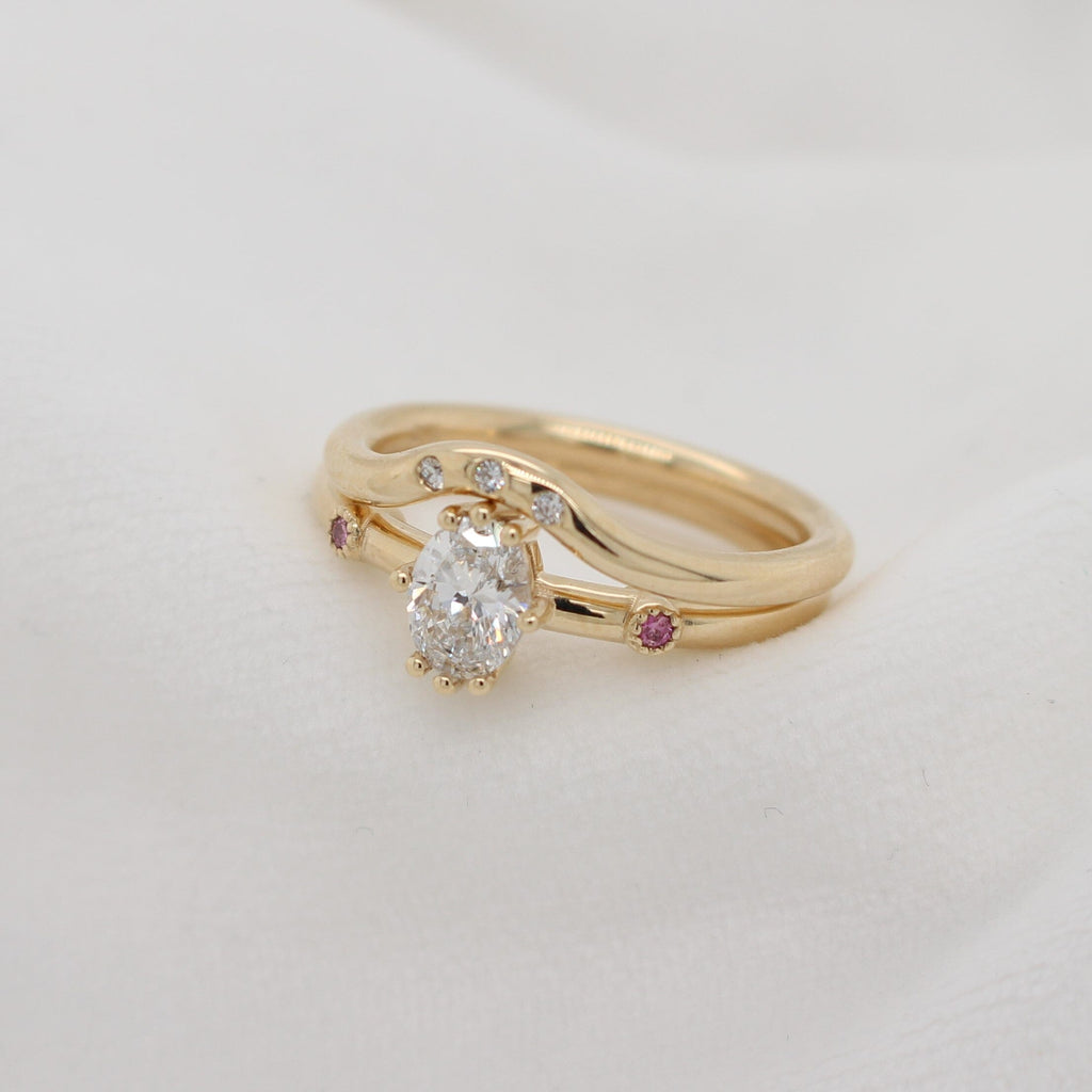 Eternity Lustre Ring - 9ct Yellow Gold Ring featuring 3 diamonds