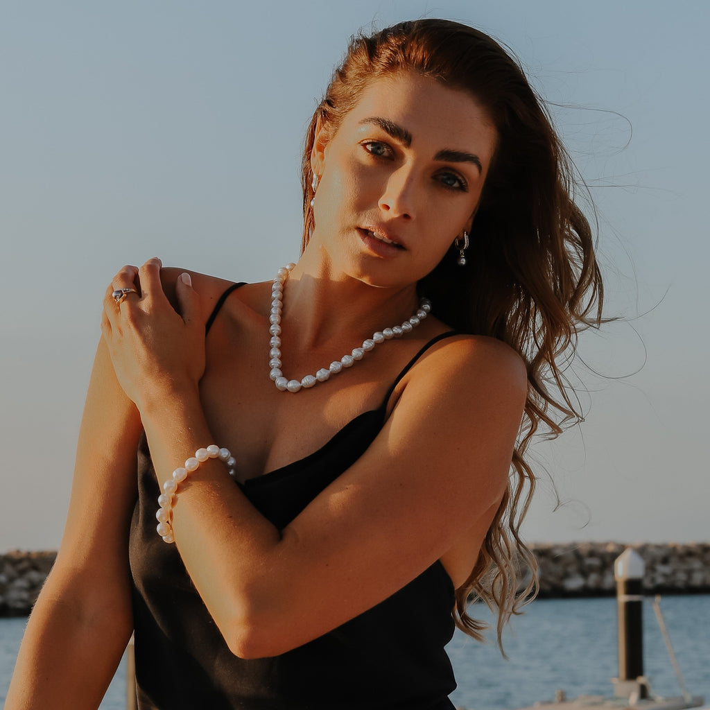 South Sea Pearl Bracelet with Gold Clasp