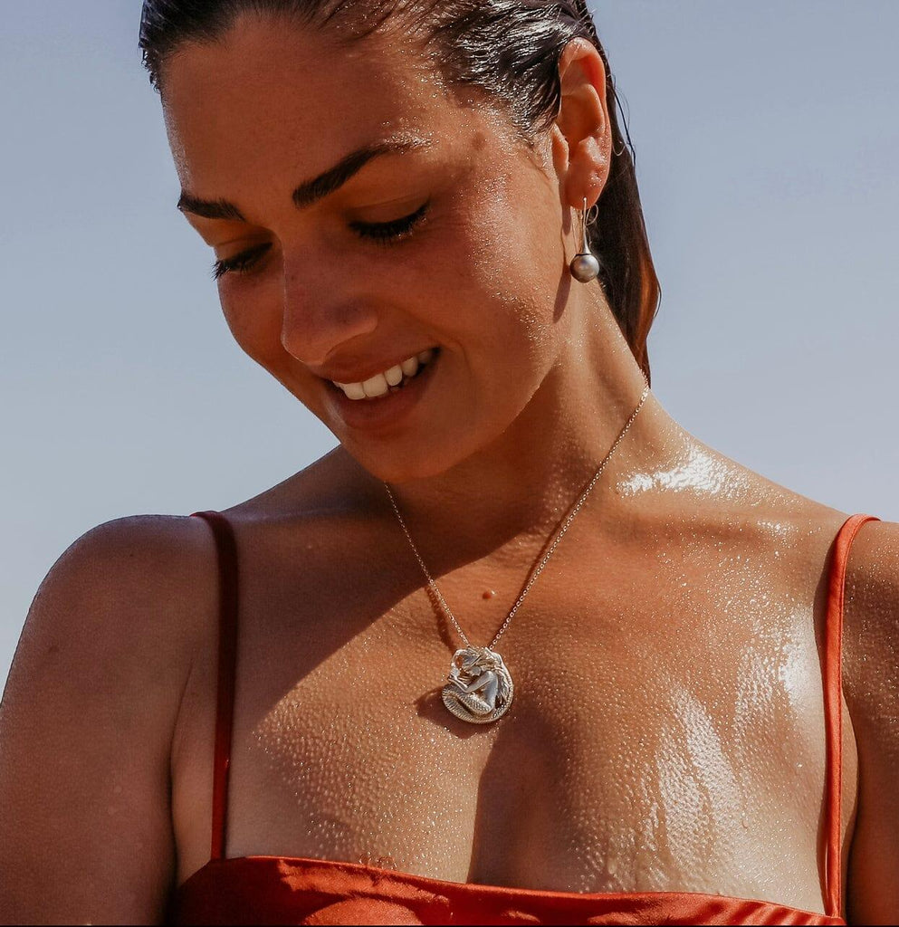 Golden Mermaid with Aquamarine