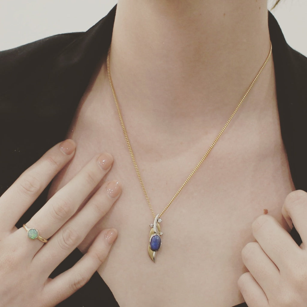 Opal Leaf Pendant