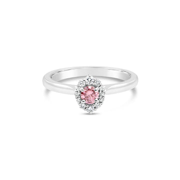 Venus Pink Diamond Halo Ring by OLYV