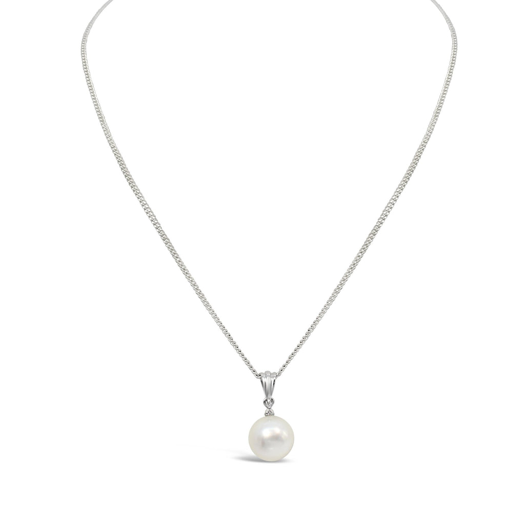 South Sea Pearl and Diamond Pendant in 9ct White Gold