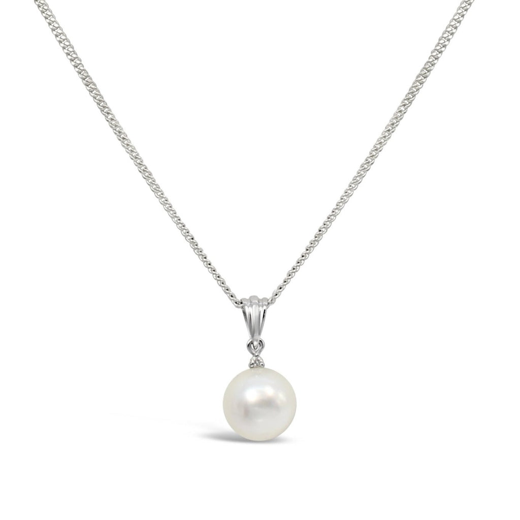 South Sea Pearl and Diamond Pendant in 9ct White Gold