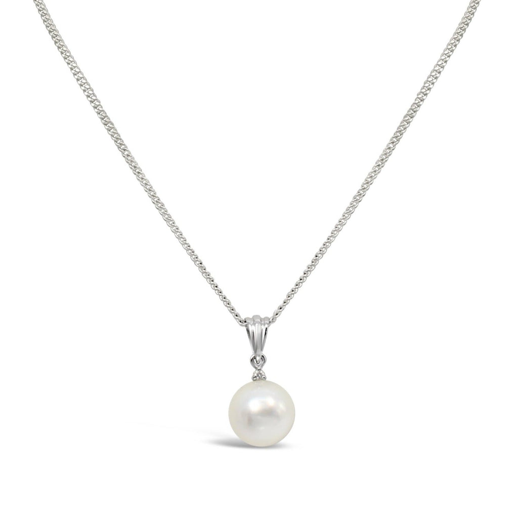 South Sea Pearl and Diamond Pendant in 9ct White Gold