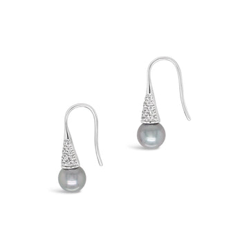 Abrolhos Pearl Earrings on Sterling Silver with Cubic Zirconia