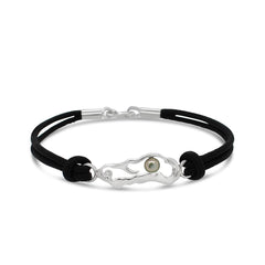 Basile Island Bound Leather Bracelet - Pearl and Diamond